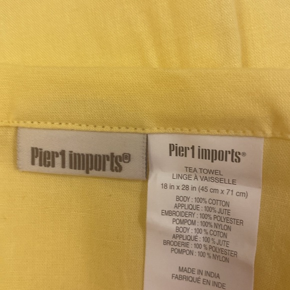 Pier 1 Easter tea towel or kitchen towel with bunny Towel is cotton NWT See pics - Picture 5 of 5